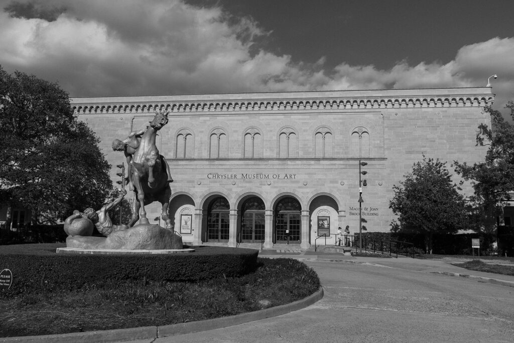 Outside the Chrysler Museum of Art in Norfolk, Virginia